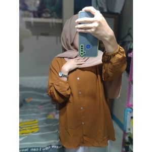 Kemeja Blouse Wanita Atasan Crinkle Rayon Premium