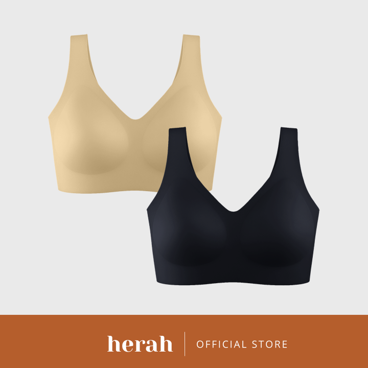He Rah Herah Seamless Vest Bra 2pcs, Wireless, with Hook, Buttery Soft, Plus ...