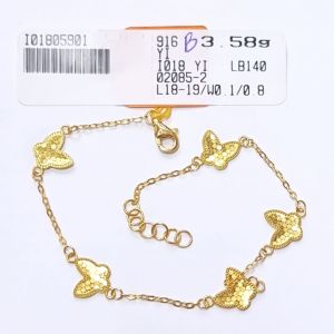 JIN JING RANTAI TANGAN BUTTERFLY PADU EMAS 916 TULEN 1.68G/3.58G