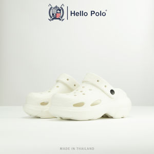 Hello Polo รองเท้าแฟชั่น กันน้ำ กันลื่น ระบายอากาศ Size 36-41 รุ่น HP8053 รัดส้นหัวโตมินิมอล
