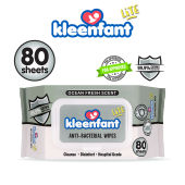 Kleenfant Lite Ocean Fresh Scent Antibacterial Disinfectant Cleansing Wipes 80 Tender sheets pack of 1 Antibac Wipes