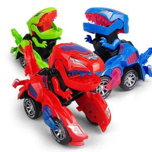 Wonderful Toys Transforming Dinosaur Car Deformation Car Toys Inertial Sliding Dino Car Toy for Kids Amazing Gifts