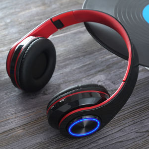 LS Bluetooth Headset B39 Luminous UV Wireless Headset 3.5mm Headband Call Folding Card Headset Bluetooth Headset Long Battery Life All Mobile Phones and Computers Universal Sports Headset Running Fitness