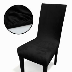 MAKERVY Soft Velvet Chair Cover Elastic Solid Color Chair Seat Cover  Thick Dining Room Chair Slipcover for Office Banquet Restaurant