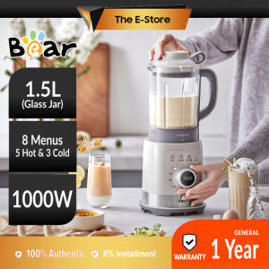 [Malaysia Set] Bear Hot & Cold High Speed Smart Blender 1.5L | BSB-GE15L (Food Processor Food Preparation Mixer Miller Dry Mill Juicer Coffee Grinder Nut Soup Cooker Soya Bean Machine Multi Blender Cooker 搅拌机 破壁机)