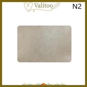 [Valitoo] 1pcs Light Luxury Solid Leather Placemat Coffee Brown PU Table Mat Waterproof Oilproof Heat-Insulated Plate Bowl Pad Table Decor