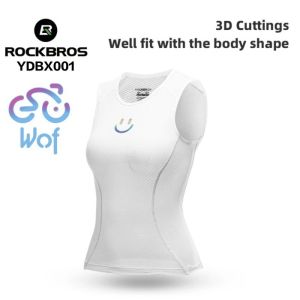 ROCKBROS YDBX001 Baju Kaos Dalaman Olahraga Sepeda Wanita Cycling Vest Women Base Layer Sleeveless Bicycle MTB Road Bike Jersey Slim Fit Exercise Outdoor Sports Gym Running Breathable Bicycle Clothing Safety Quick Dry Vest
