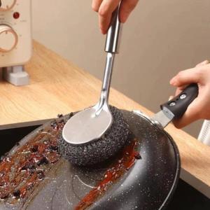 1 ชิ้น แปรงขัดหม้อสแตนเลสพรีเมียม ด้ามจับยาว ป้องกันแบคทีเรีย ใช้งานง่าย ทนทาน สำหรับครัวเรือน แปรงทำความสะอาดห้องครัว