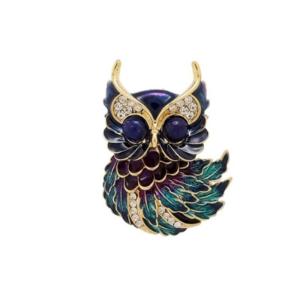 Vintage Style Enamel Owl Brooch Sophisticated Animal Motifs Bagde For Coat Lapel Scarf Decoration Premium Gift