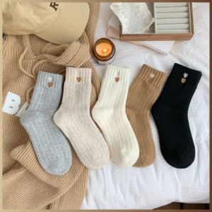 Non-slip Socks Mid-calf Mid-calf Socks Fall/winter Skin-friendly Wearable Love Thickening