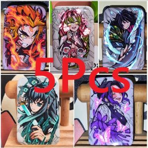 5Pcs/Set Anime Demon Slayer: Kimetsu No Yaiba Brooch Rengoku Kyoujurou Kanroji Mitsuri Tokitou Muichirou Tomioka Giyuu Kochou Shinobu square Badge Backpack Clothes Decoration Gift