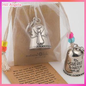 [Hill Angelia] Blessing Bell Friends Are Angels Ornament Blessing Bell Watch Over Me Crafts for Doors Vehicles and Bags or Keys