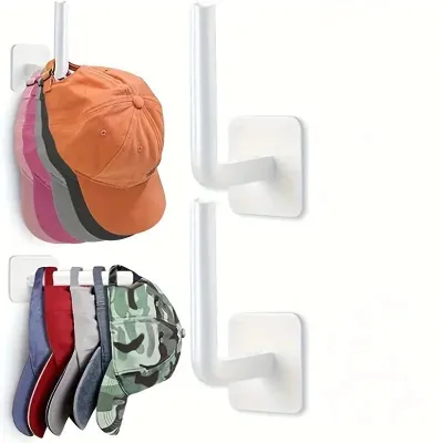 Hat Rack for Baseball Caps - Adhesive Hat Hooks for Wall Hat Hanger Storage Cap Organizer No Drill