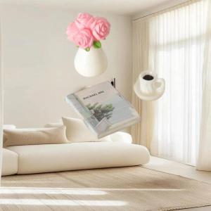 QUANSEN 1 Piece Dollhouse Miniature White Round Table Model Simulation Furniture Decoration DIY Accessories Toys