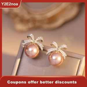 【Y2E2noa】 1Pair Minimalist Earrings For Women Temperament Fashion Rhinestone Flower Stud Earrings Party Wedding Jewelry