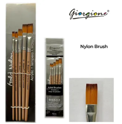 Giorgione Nylon Paint Brush Set Artist Round head Watercolor Nylon Brush Flat Brush Filbert Brush Acrylic Oil Painting Brushes