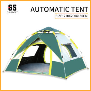 Automatic Tents 3-4 Person Outdoor Camping Tent 2 Doors 2windows for Camping Waterproof Sunscreen Hiking Tents Family Tent (210*200*150CM)