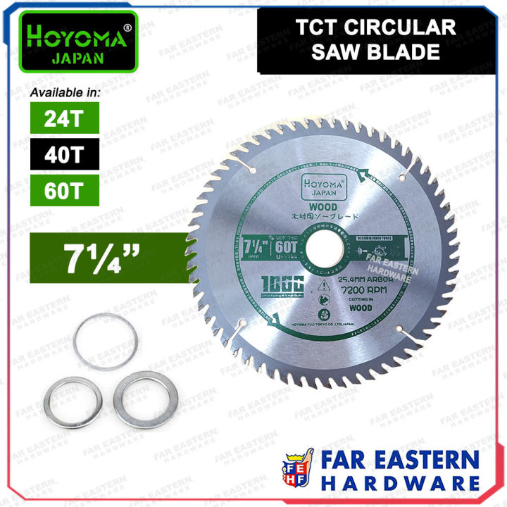 HOYOMA TCT Carbide Circular Saw Blade for Wood Cutting 7 1/4" 24T 40T