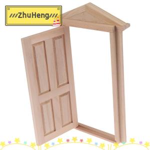 zhuheng 1:12 Dollhouse thu nhỏ mô phỏng tự làm bằng gỗ Spire phụ kiện nội thất cửa