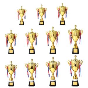 CANICECA Large Size Gold Trophy Customizable Multi-size Champion Trophy Toy Gold Color Metal Trophy Award Cup Sports Games