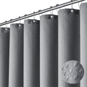 SRUE Shower Curtain Waterproof Mold Resistant Bathroom Curtain Washable Partition Curtain 120cm/180cm  Curtain Rod