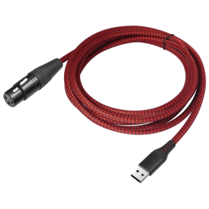 1/2/3.0m USB 2.0 Compatible Microphone Link Cable USB A Male to 3Pin Female Adapter Line for Computer Recording