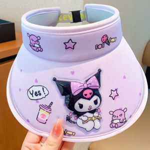 Kuromi Cap Summer Beach Hat for Girl UV Protection Kids Wide Brim Sun Hat Camping Hat