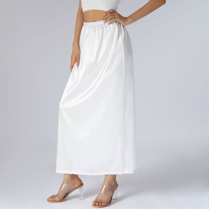 Modelhouses# Women Half Slip Underskirt, Solid Color Elastic