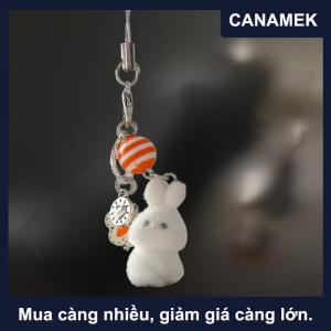 【CANAMEK】 Dễ thương và Fluffy động vật nhỏ Keychain nữ tính nhỏ màu vàng vịt Koala thỏ điện thoại di động Mặt dây chuyền hoặc túi Mặt dây chuyền