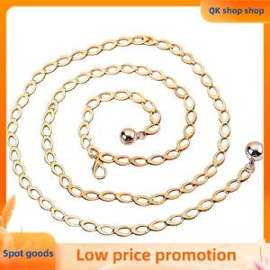 ✨QK shop✨ Women Fashion Belts Luxury Designer Belt Retro Silver Carved Hollow Out Chain Belt for Women Elegant Round Metal Women Belt
