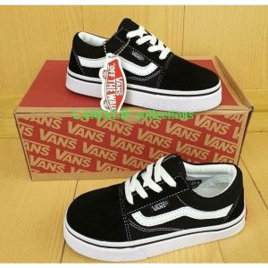 Sepatu sneakers kanvas anak laki perempuan terbaru cewek cowok import murah sekolah paud tk sd hitam