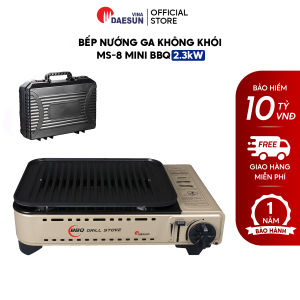 Bếp Nướng Ga Không Khói Chống Dính MS-8 Mini BBQ - Công suất 2300W | Khay Nướng 3 Lớp | Thiết Kế Nhỏ Gọn | Bảo Hành 12 Tháng | Hàng Chính Hãng