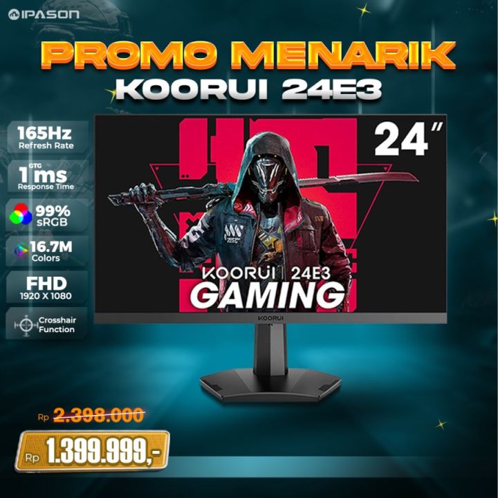KOORUI 24E3 24 inch FHD GAMING MONITOR 165Hz 1ms IPS PANEL HDMI/DP