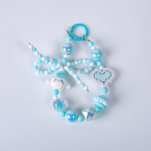 Creative Hello Kitty Bow Beaded Mobile Phone Chain Kawaii Sanrio Anime Keychain Bag Pendant Fashion Accessories Girl Gifts