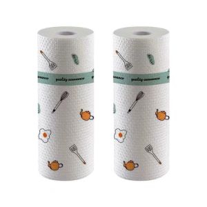 Combo 5 cuộn giấy vải không dệt lau đa năng in họa tiết ( 5 cuộn)