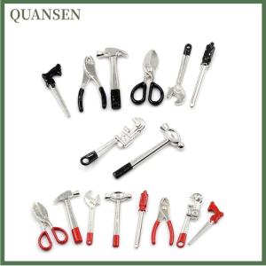 QUANSEN 8pcs 1:12 Scale Miniature Metal Hand Tools Set Dolls House Accessories