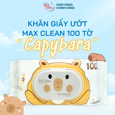 1 gói khăn ướt Max Clean 100 tờ không hương màu ngẫu nhiên