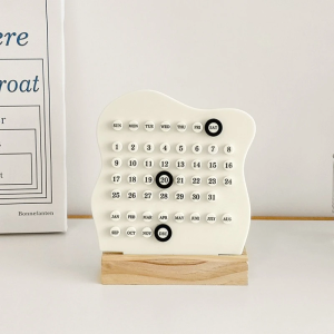 Desk Calendar Ornament with Circle Fashion Minimalist Circular Ring Mark Desk Calendar Creative Perpetual Table Calendar Office Desktop Decoration