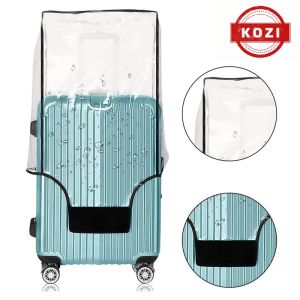 KOZI Luggage Cover Waterproof PVC Black Trim/ Fully Suitcase Transparent Protective Case For Travel Home