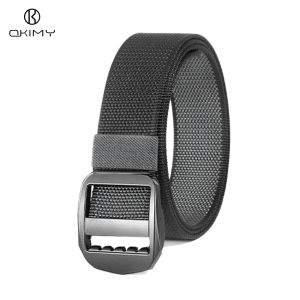 OKIMY Men Sports Belt Outdoor Nylon Belt Adjustable Belt Rotating Buckle Nylon Waistband Double-Sided Two-Color Belt Youth Sports Canvas Pant Belt Simple Nice Waistband