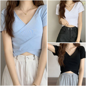 พร้อมส่ง ผ้านุ่ม เสื้อยืดเปล่า เสื้อยืดสีพื้น เสื้อยืดคอวี 3 สี