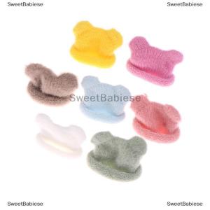 [COD] SweetBabiese ตุ๊กตา1 12หมวกถักนิตติ้งสีสันสดใสหมวกแฮนด์เมดการจำลองของเล่นตุ๊กตาอุปกรณ์เสริมสำหรับเด็กเล่นสมมุติ