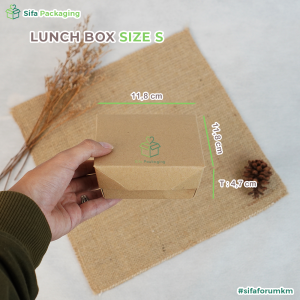 Lunch Box Premium Kraft Coklat Laminasi Ukuran S M L 290gsm Kotak Makan Kemasan Makanan Food Grade Kotak Takeaway Catering isi 50 pcs
