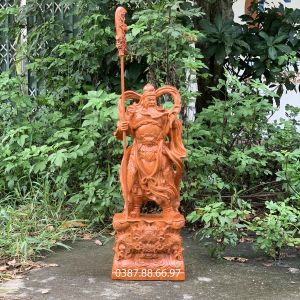 Tượng quan công quan văn trường cao 60cm và 80cm chất liệu gỗ hương nguyên khối