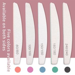 WOOLOVE 1pc Double Sided Nail File Sandpaper Gray Lime Acrylic Salon Manicure Sanding Buffer Nail Art Files Tools 80/100/150/180/240