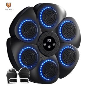 Music Boxing Machine Music Boxing Puncher Adjustable Boxing Training Punching Equipment Type C Charging with Gloves for Home Gym [Ueb Shop]