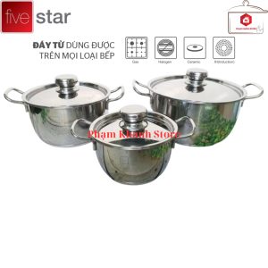 Bộ 3 Nồi Inox 3 Đáy Fivestar Cool Sử Dụng Được Trên Mọi Loại Bếp