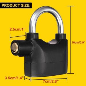 High-quality alarm lock with motion detection – metal padlock suitable for doors bicycles and motorcycles
