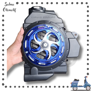 Cover Tutup Radiator Kipas Vario 110 Karbu Techno Set Spinner Sabit PNP Vario 110 Karbu 2006-2013 Biru