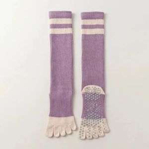 A5TG Không trượt Vớ Yoga Năm Ngón Tay cầm silicone Thoáng khí Vớ chống trượt Bông Vớ ballet Ballet Yoga Barre